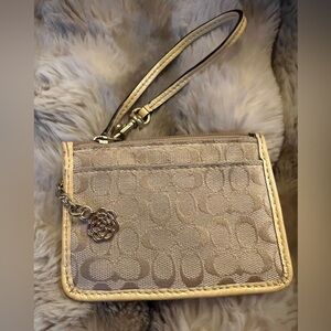 Coach Signature Canvas wristlet (Retail $75)